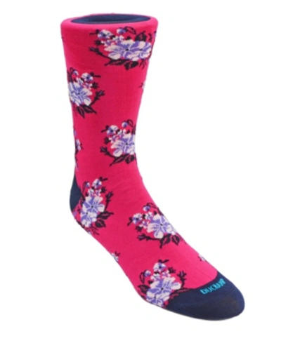 Shop Duchamp London Men's Floral Dress Sock In Pink