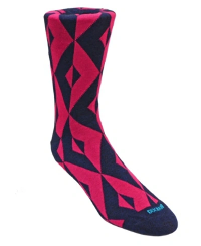 Shop Duchamp London Men's Geometric Design Dress Sock In Pink