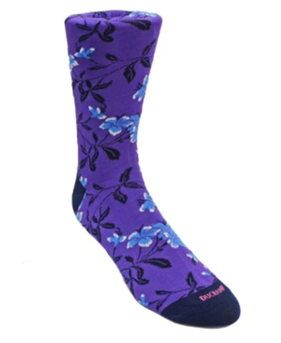 Shop Duchamp London Men's Floral Dress Sock In Purple