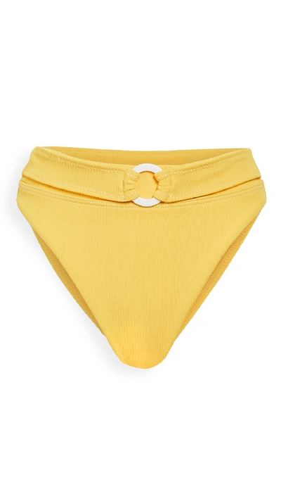 Shop Suboo Ines Belted High Cut Bikini Bottoms In Yellow