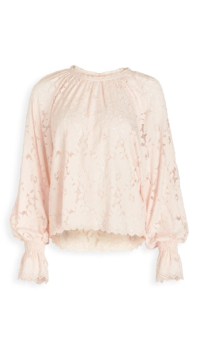 Shop Free People Olivia Lace Top In Pink