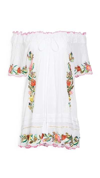 Shop Pq Swim Lana Embroidered Dress In Multi