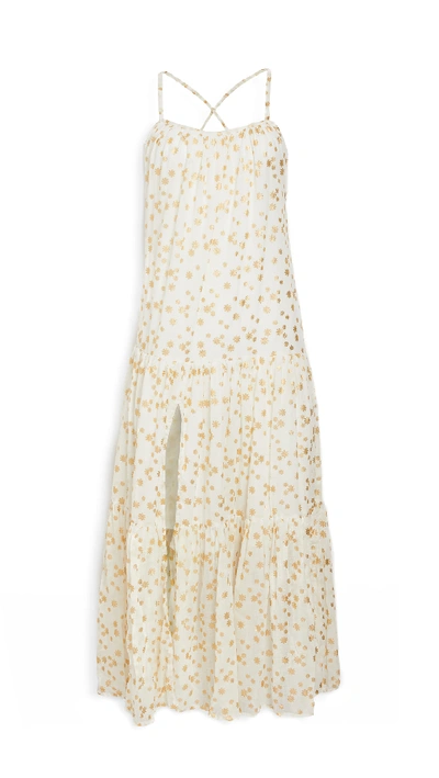 Shop Sundress Lotus Dress In Ivory Cotton Gold