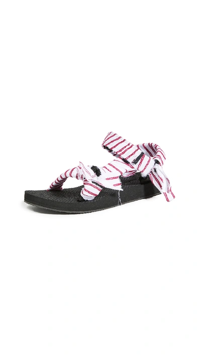 Shop Arizona Love By Any Other Name X Baon Sandals In Red Stripe