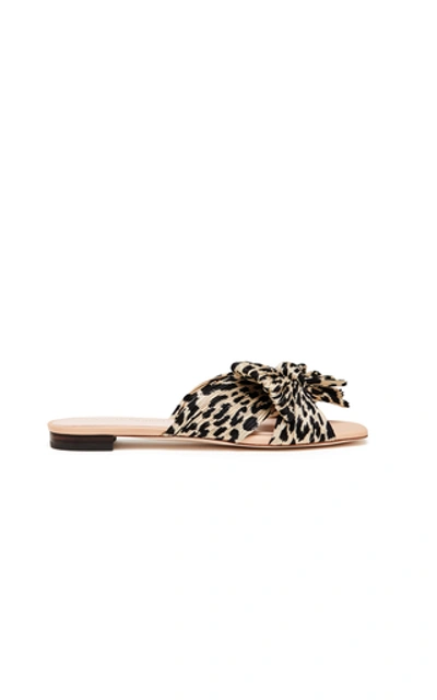 Shop Loeffler Randall Daphne Knot Flat Sandals In Animal