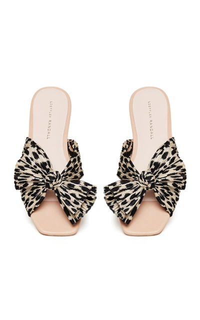 Shop Loeffler Randall Daphne Knot Flat Sandals In Animal