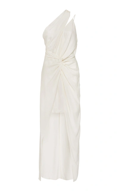 Shop Significant Other Valentina Knot-accent Georgette Dress In White