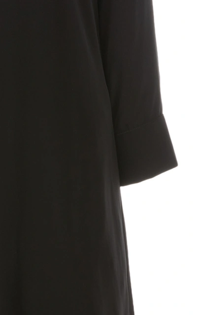 Shop Matin Silk Split Midi Dress In Black