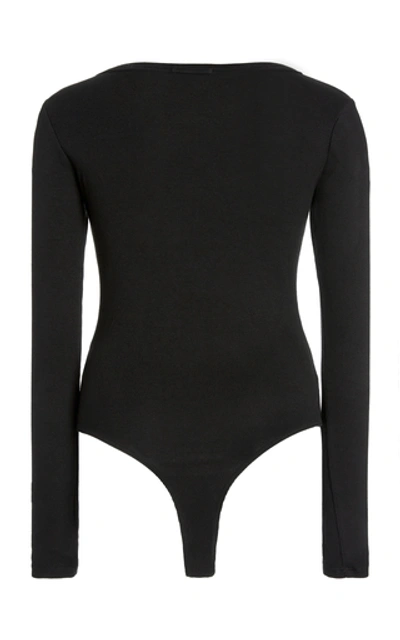 Shop Agolde Leila Modal-blend Bodysuit In Black
