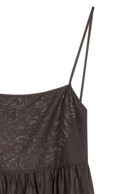 Shop Matteau Tiered Cotton-gauze Maxi Dress In Black