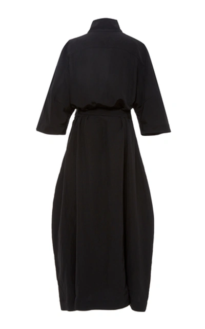 Shop Jil Sander Melina Tie-front Crepe De Chine Maxi Dress In Black