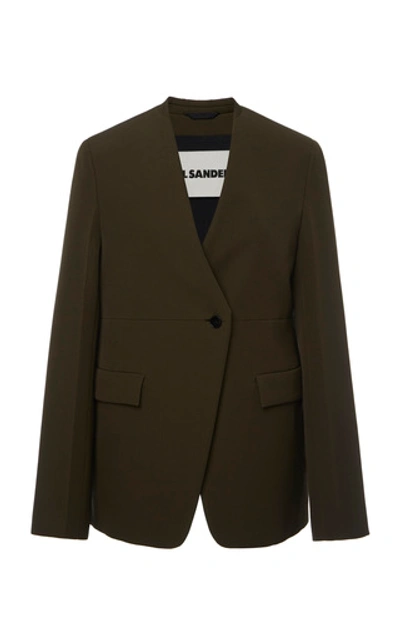 Shop Jil Sander Malcolm Wool Blazer In Green