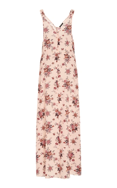 Shop R13 Floral-print Silk Midi Dress In Animal