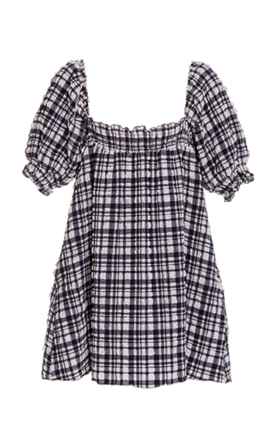 Shop Solid & Striped Gingham Seersucker Babydoll Dress In Plaid