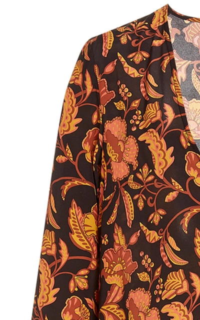 Shop Matteau Printed Silk Tunic Dress In Floral