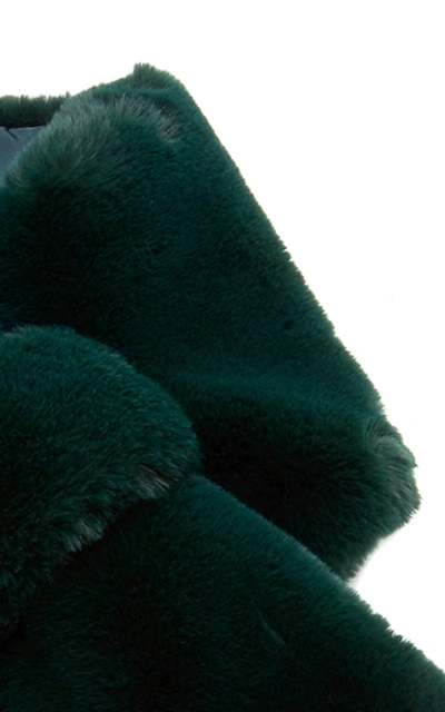 Shop Apparis Luna Faux Fur Scarf In Dark Green