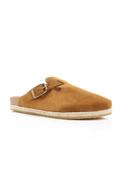 Shop Yuketen Bostonian Suede Slip-on Sandals In Brown