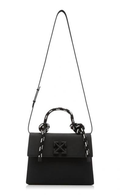 Shop Off-white Gummy Jitney 2.8 Leather Shoulder Bag In Black