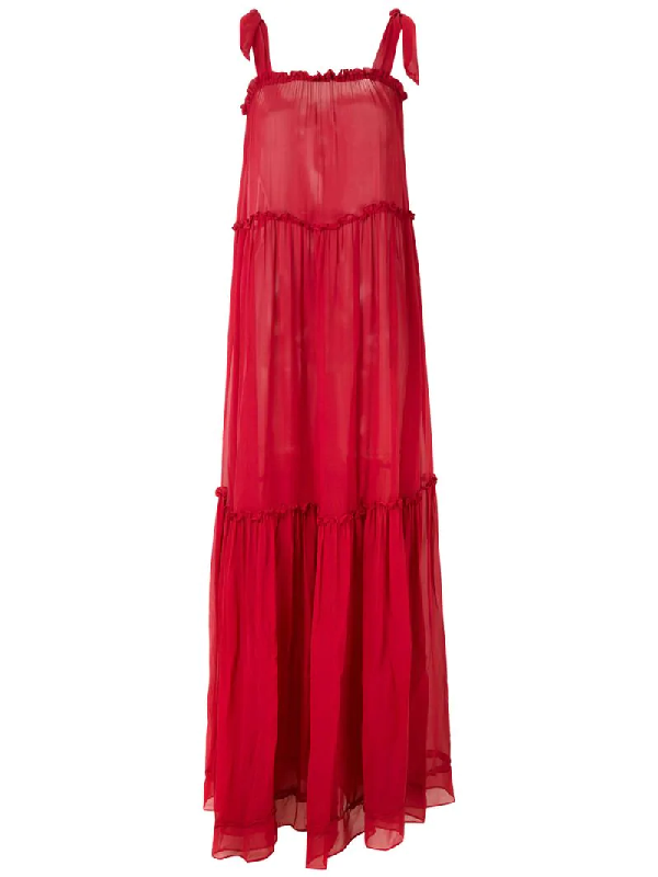 red silk maxi dress
