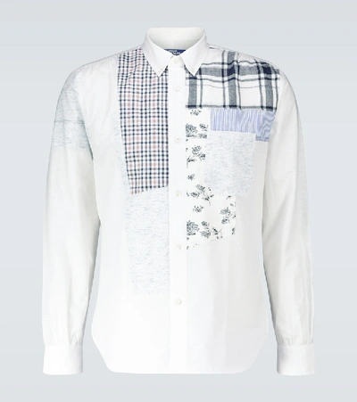Shop Junya Watanabe Patchwork Cotton And Linen-blend Shirt In White