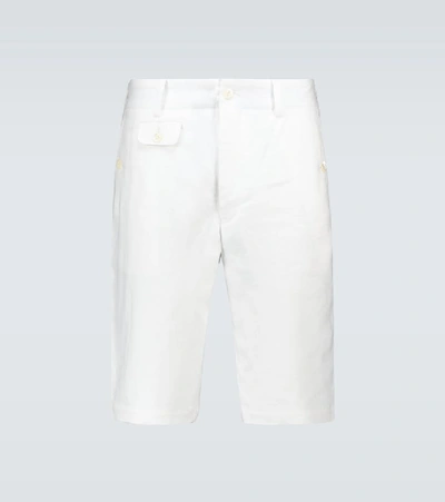 Shop Junya Watanabe Linen Serge Shorts In White