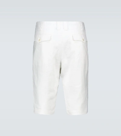 Shop Junya Watanabe Linen Serge Shorts In White