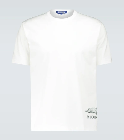 Shop Junya Watanabe St. John Printed Cotton T-shirt In White