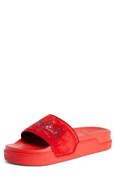Shop Christian Louboutin Strass Slide Sandal In Version Loubi