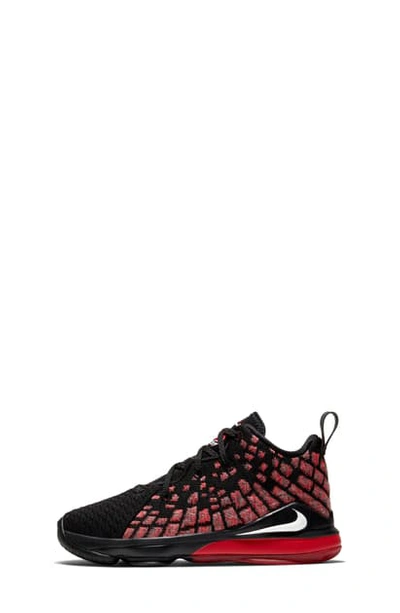 Shop Nike Lebron Xvii Basketball Shoe In Black/ White/ University Red