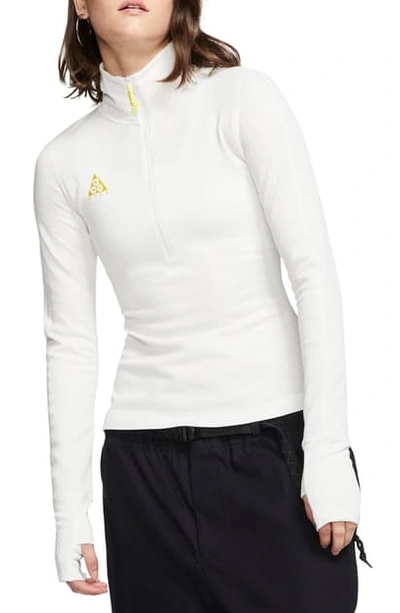 Shop Nike Acg Long Sleeve Thermal Top In Summit White/ Opti Yellow