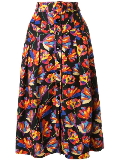 Shop Rebecca Vallance Cintia Floral A-line Skirt In Multicolour