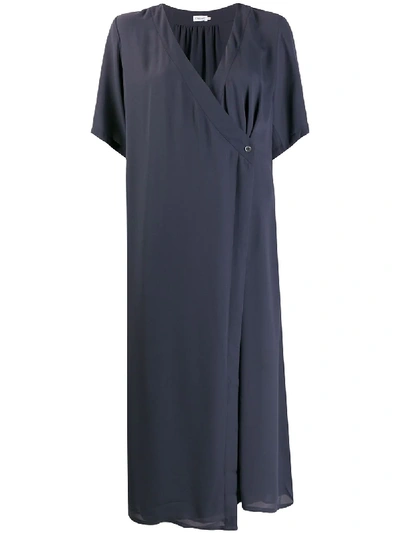 Shop Filippa K Amalia Wrap Midi Dress In Blue