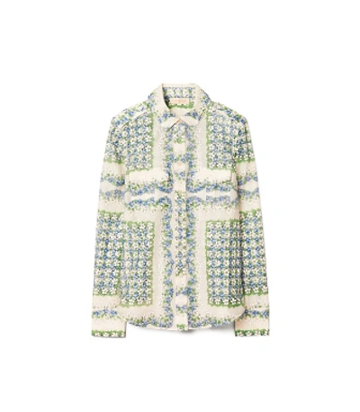 Shop Tory Burch Printed Blouse In Terrace Ditsy