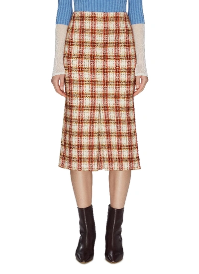 Shop Victoria Beckham Check Box Pleated Skirt
