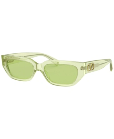 Shop Valentino Sunglasses, Va4080 Grn In Green Fluo/green