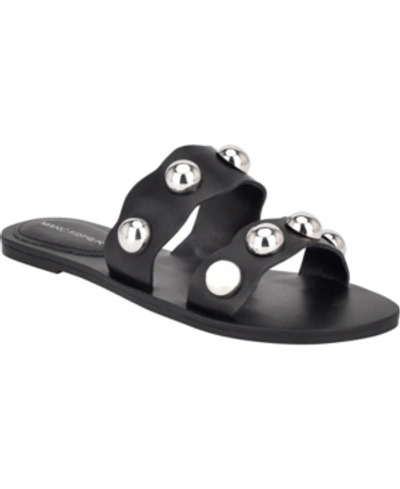 Shop Marc Fisher Bocci Ball-stud Slide Sandals Women's Shoes In Black