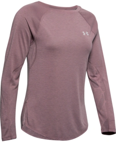 Under Armour Womens UA Streaker 2.0 Half Long Sleeve Warm Running Hushed Pink/Hushed Pink/Reflective Zip Up Top with Modern Fabric SM 662