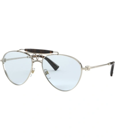 Shop Valentino Sunglasses, Va2039 In Light Gold/azure