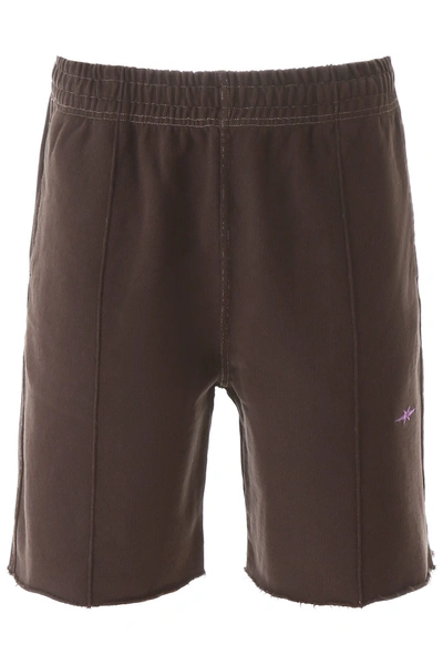 Shop Phipps Logo Embroidery Bermuda Sweatpants In Basalt (brown)