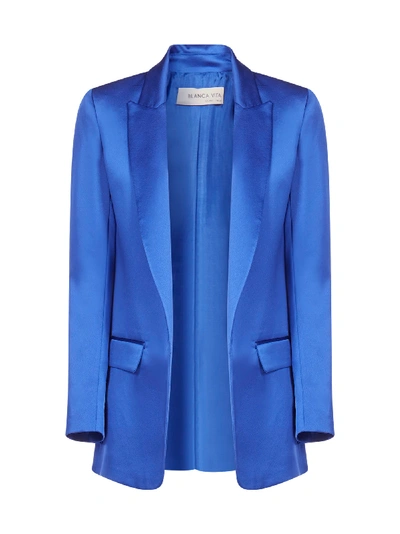 Shop Blanca Vita Blazer In Lapislazzuli