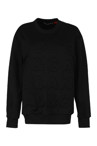 Shop Dolce & Gabbana Cotton Crew-neck Sweatshirt In Black