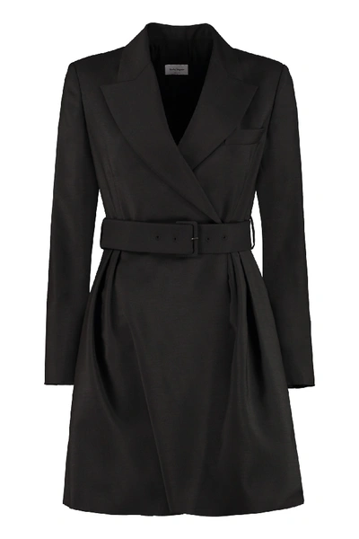 Shop Ferragamo Asymmetric Blazer Dress In Black