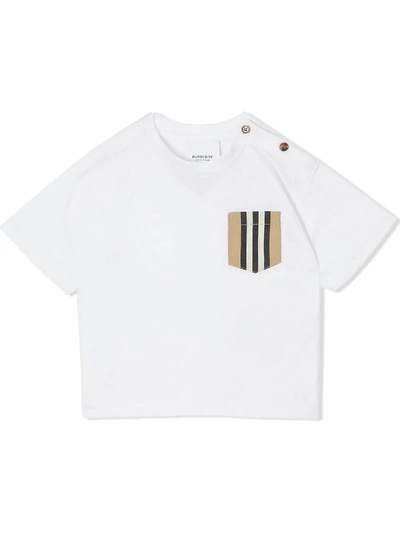 Shop Burberry White Cotton T-shirt In Bianco