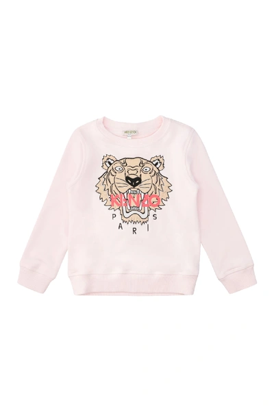 Shop Kenzo Tiger Embroidery Cotton Sweatshirt In Pink