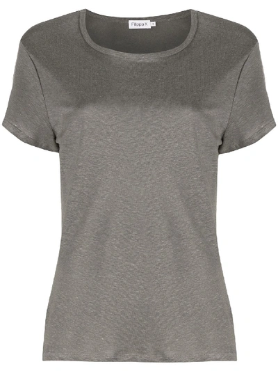 Shop Filippa K Hazel Round Neck T-shirt In Grey