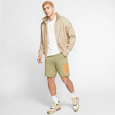 Shop Nike Men's Sportswear Alumni Fleece Shorts In Green