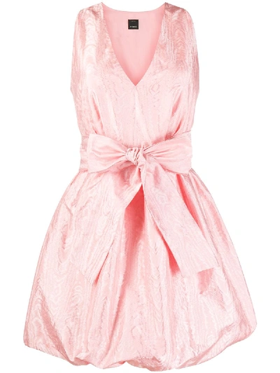 Shop Pinko Balloon Skirt Satin Dress In Pink