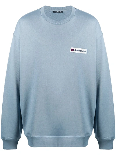 Shop Acne Studios Logo Patch Sweatshirt In Blue
