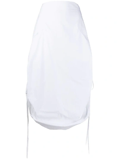 Shop Andrea Ya'aqov Ruched Drawstring-detail Skirt In White
