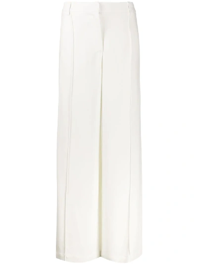 Shop Andrea Ya'aqov High-waist Wide-leg Trousers In Neutrals